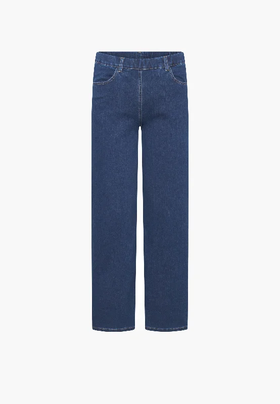 Relaxed Street Comfort Donna Loose - Short Length - Dark Blue Denim