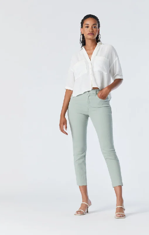 Soft Wear Fit VIOLA STRAIGHT LEG JEANS IN ICEBERG GREEN LA VINTAGE