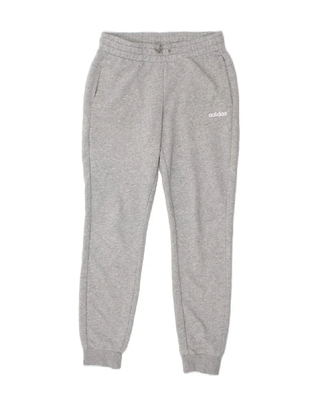 Trendy Soft Fit ADIDAS Womens Tracksuit Trousers Joggers UK 8/10 Small Grey Cotton