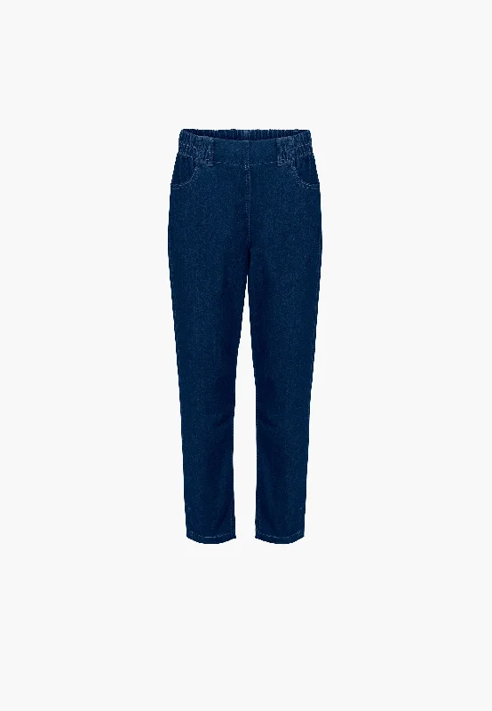 Simple Everyday Fashion Ellie Relaxed - Short Length - Dark Blue Denim