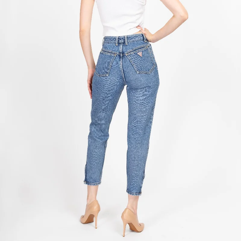Comfy Streetwear Trends XS 80s Guess High Waisted Ankle Zip Jeans 25.5"