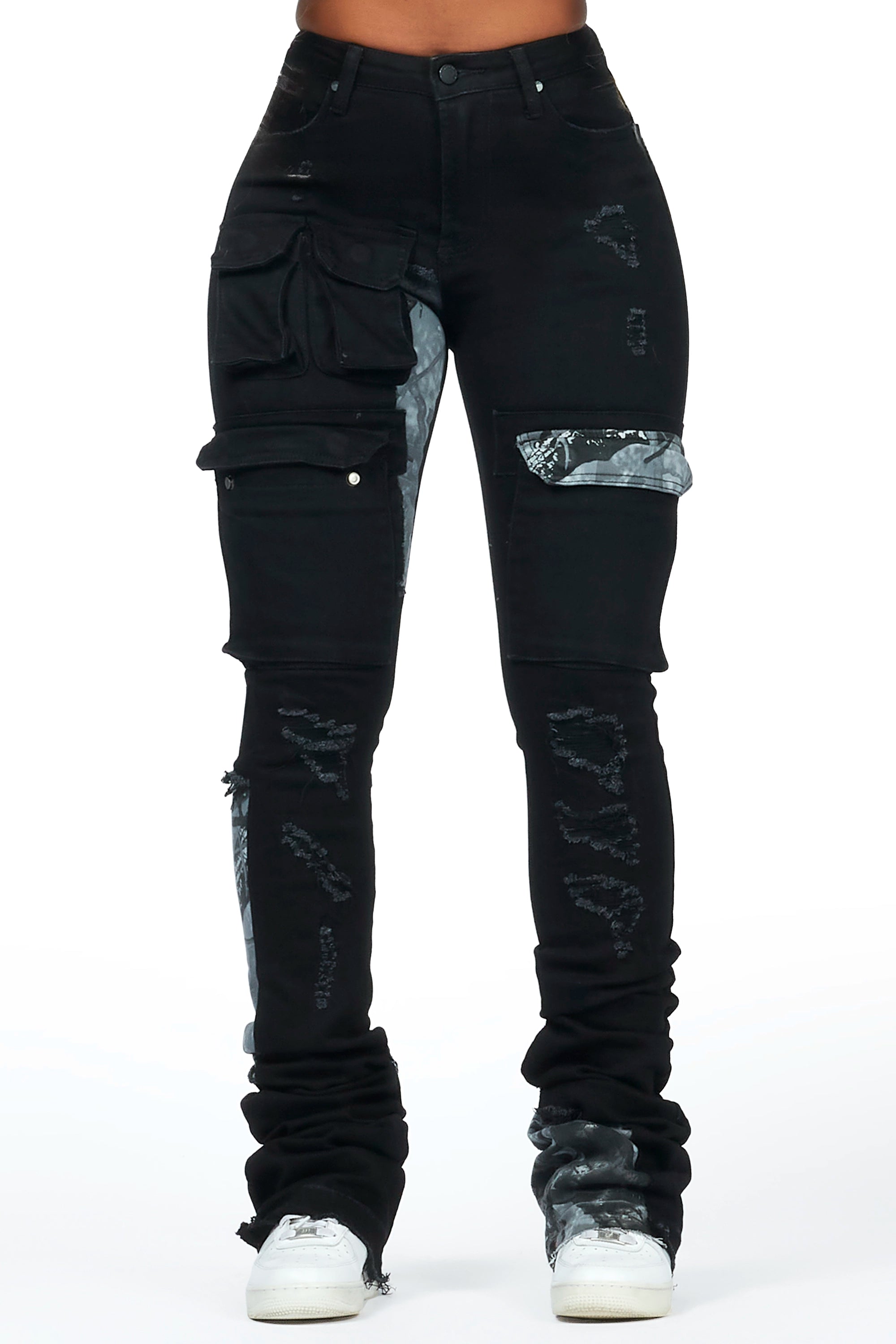 Trendy Soft Wear Teresa Black Super Stacked Jean