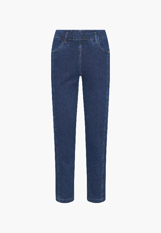 Cozy Outfits Fit Piper Pure Regular Crop - Dark Blue Denim