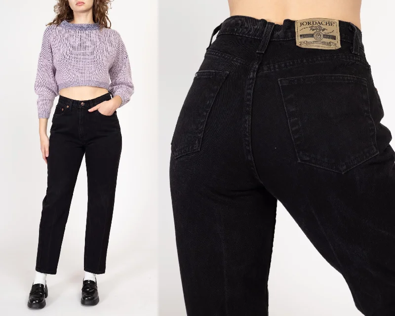 Cozy Street Fashion Medium 90s Jordache Black Denim High Waisted Jeans 28"
