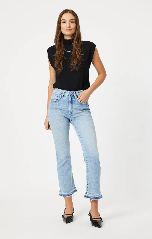 Comfy Outfits Trends ANIKA CROP FLARE IN LIGHT FLEX BLUE