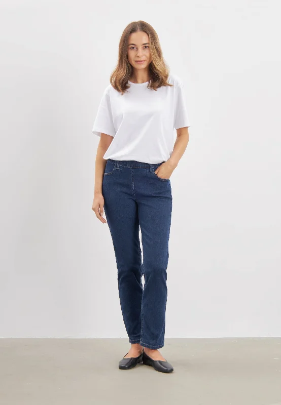 Stylish Relaxed Wear Kelly Regular - Short Length - Dark Blue Denim