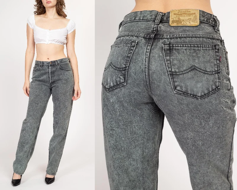 Streetwear Comfort Pieces Medium 80s Grey Acid Wash High Waisted Jeans 31"