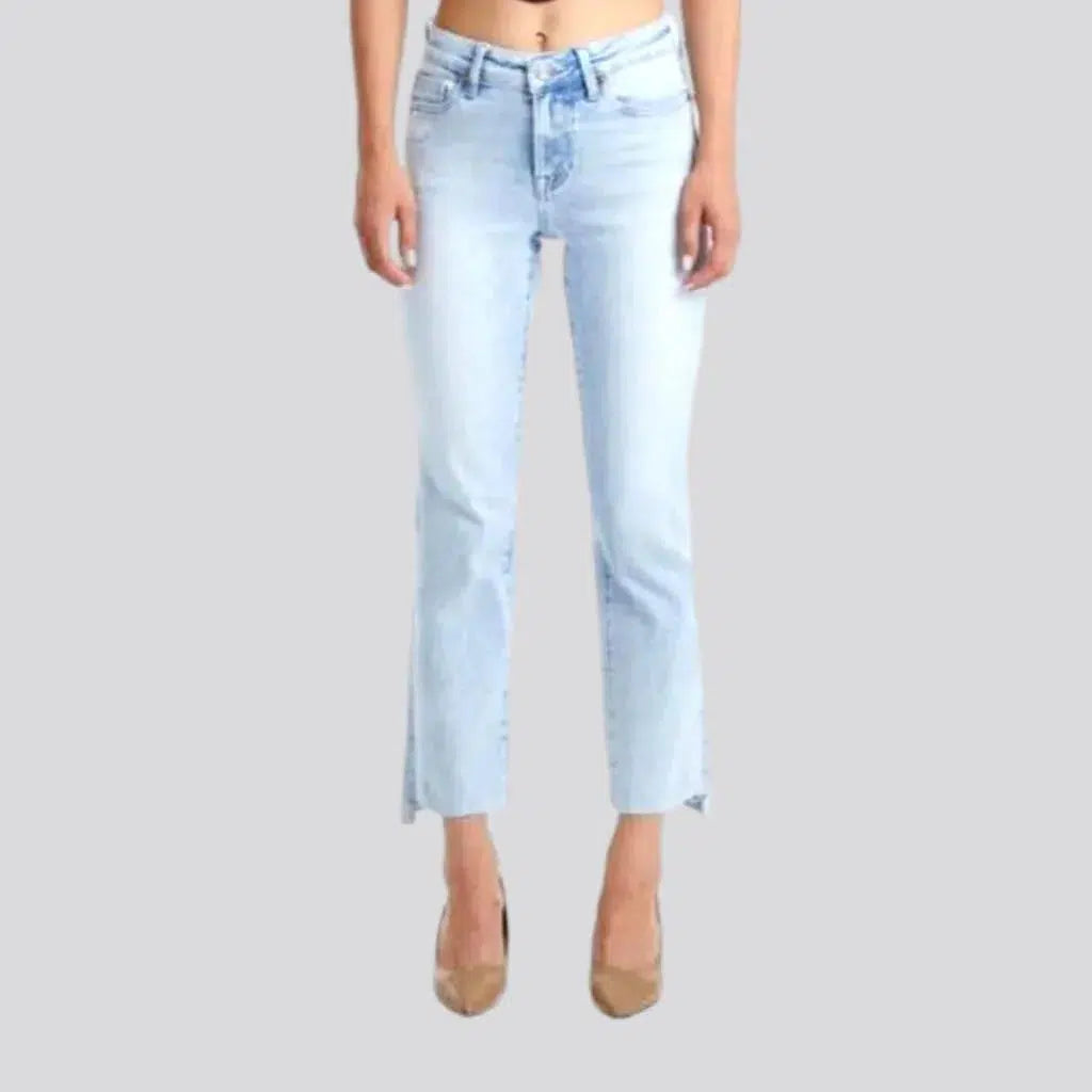 Comfy Wear Choices Whiskered women's light-wash jeans