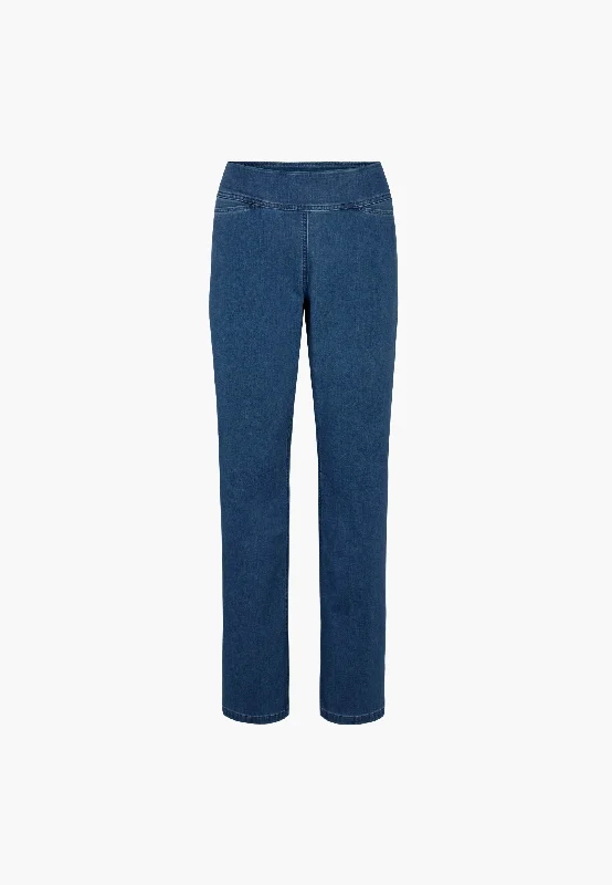 Comfortable Fashion Layers Thea Straight - Long Length - Blue Denim