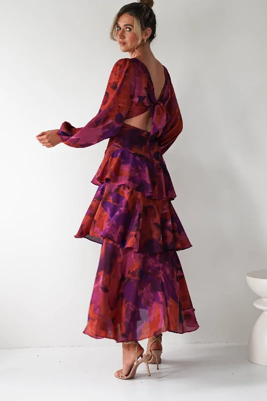 Trendy Comfort Looks Lainey Ruffle Maxi Dress | Mixed Print